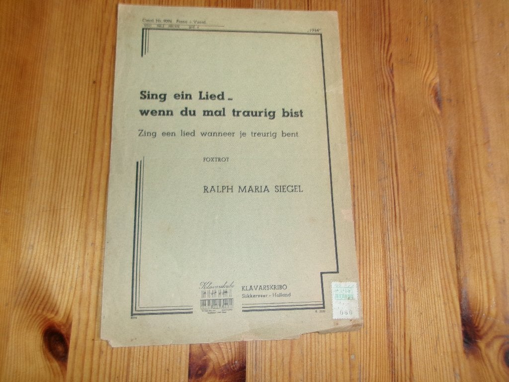 Klavarskribo - Siegel / Kreuder / Mackeben …., Muziek en Instrumenten, Bladmuziek, Gebruikt, Ophalen of Verzenden, Artiest of Componist