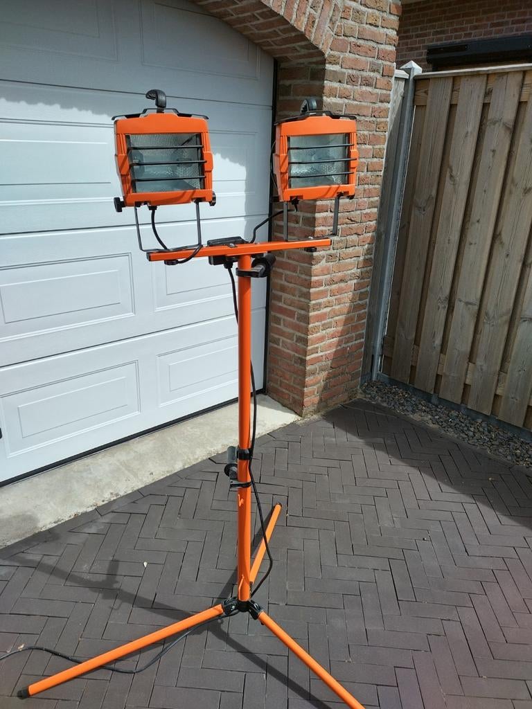 Dubbele Bouwlamp op statief., Ophalen, 500 watt of meer