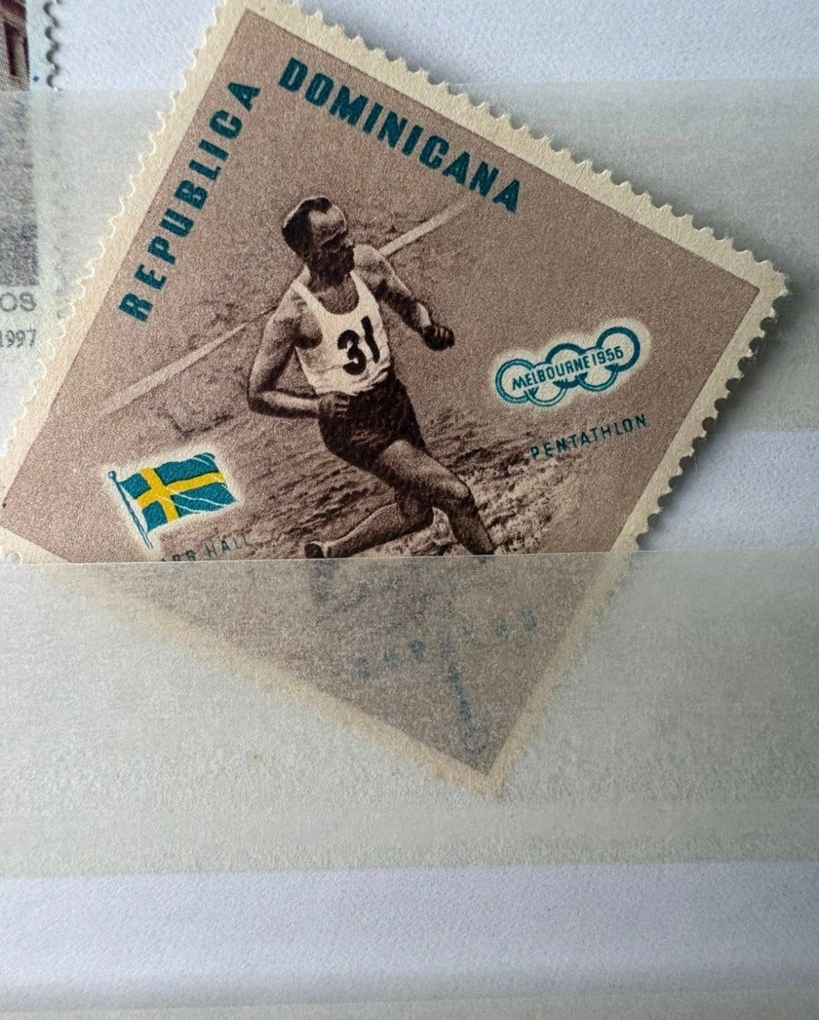 Dominicaanse Republiek postzegel Melbourne 1956 Pentathlon, Ophalen of Verzenden, Gestempeld, Sport