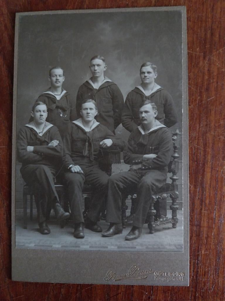 Oude Foto van Matrozen uit Göteborg van Tante  Brocante, Verzamelen, Foto's en Prenten, Ophalen of Verzenden, Voor 1940, Gebruikt