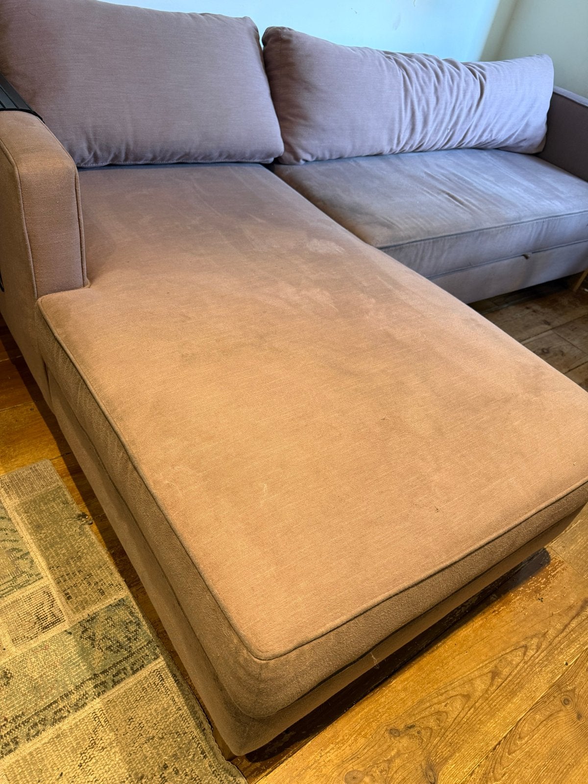 Melva Lavender Chaise longue Slaapbank - Agnes Brown, Gebruikt, Hoekbank, Driepersoons, Ophalen of Verzenden