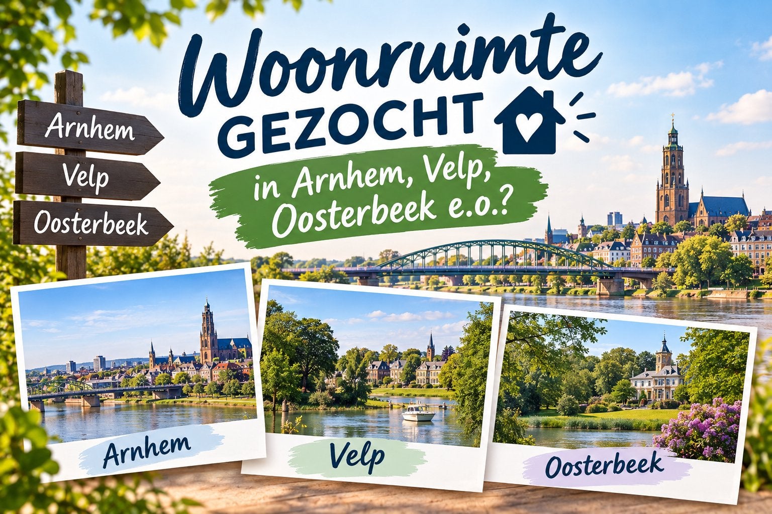 Gezocht, studio, appartement, woonruimte in Arnhem, Velp, eo