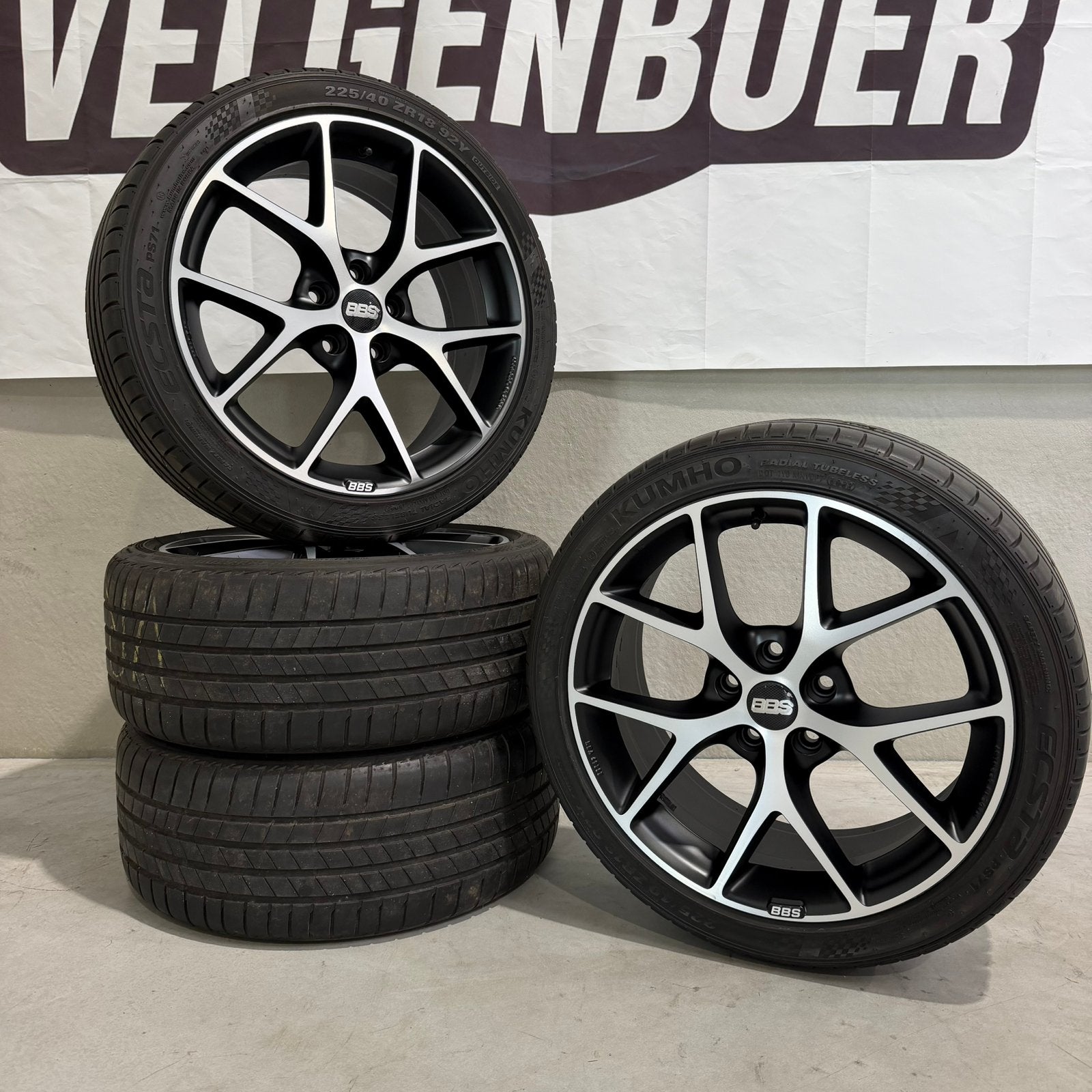 18 inch Origineel BBS velgen met banden AUDI VOLKSWAGEN, 18 inch, Gebruikt, Ophalen of Verzenden, Velgen