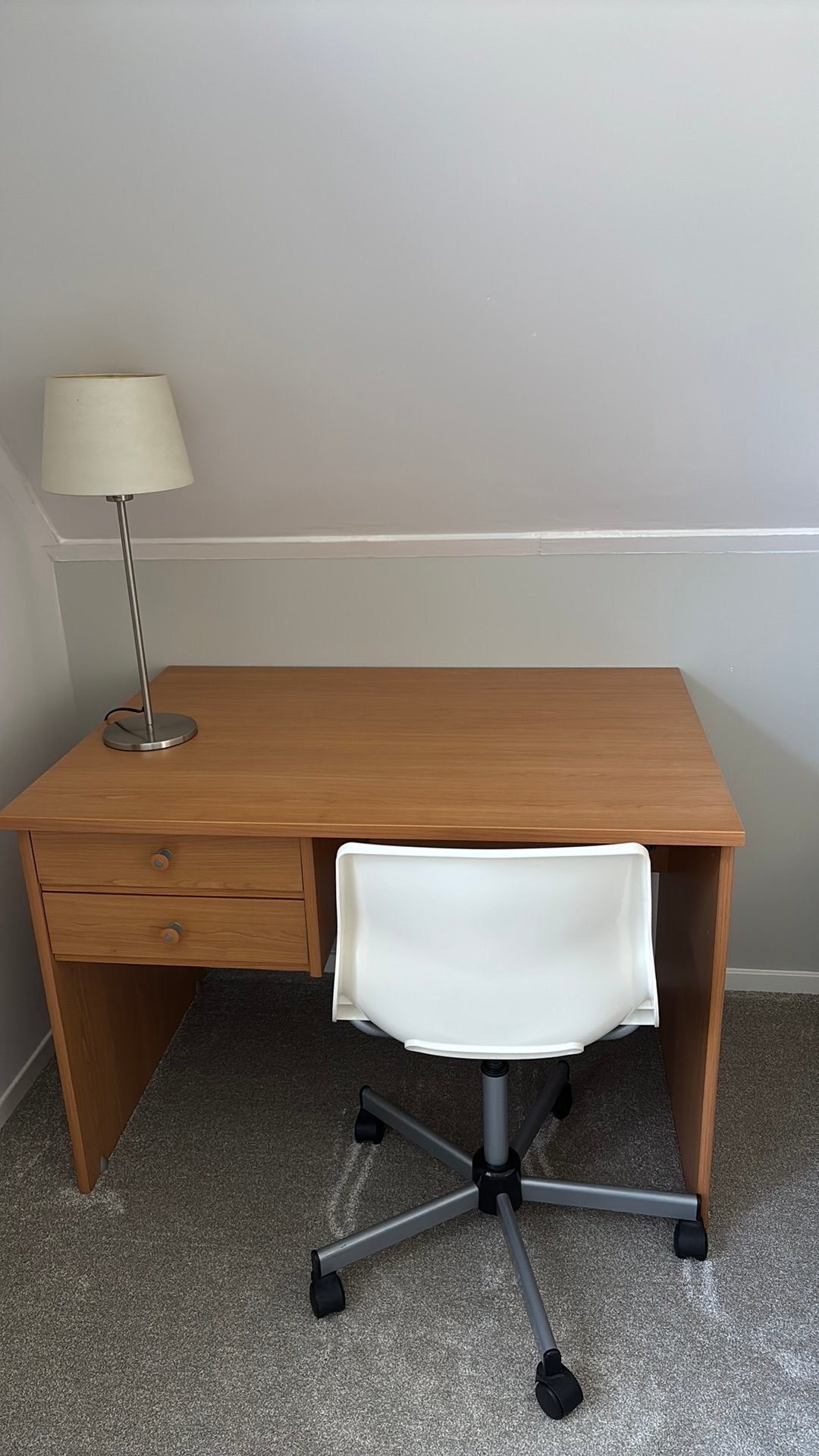 Bureau met stoel, Scandinavisch, Met lades, Spaanplaat of MDF, Schoolbureau