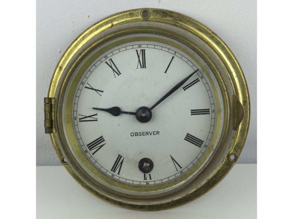 Observer marine antik clock scheepsklok for the wall, Antiek en Kunst, Ophalen of Verzenden