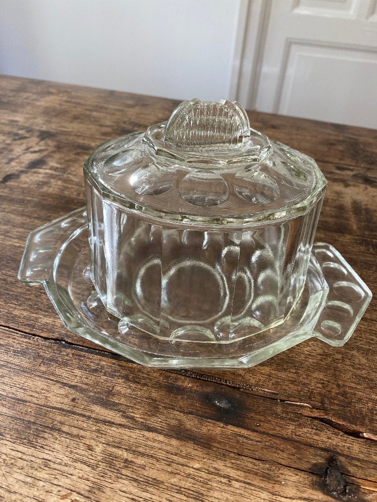 Antieke art deco kaasstolp met facetranden uit Frankrijk, Ophalen of Verzenden