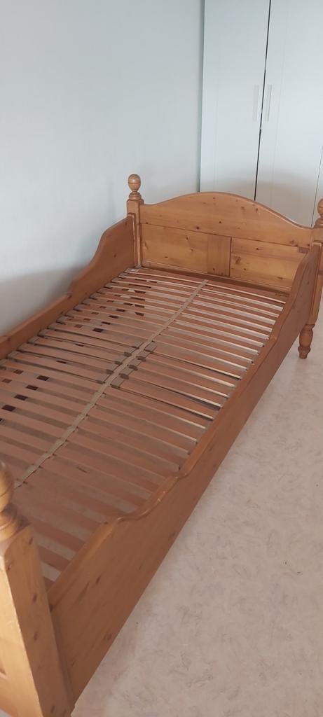 Eenpersoonsbed, Ophalen, Gebruikt, 90 cm, Hout