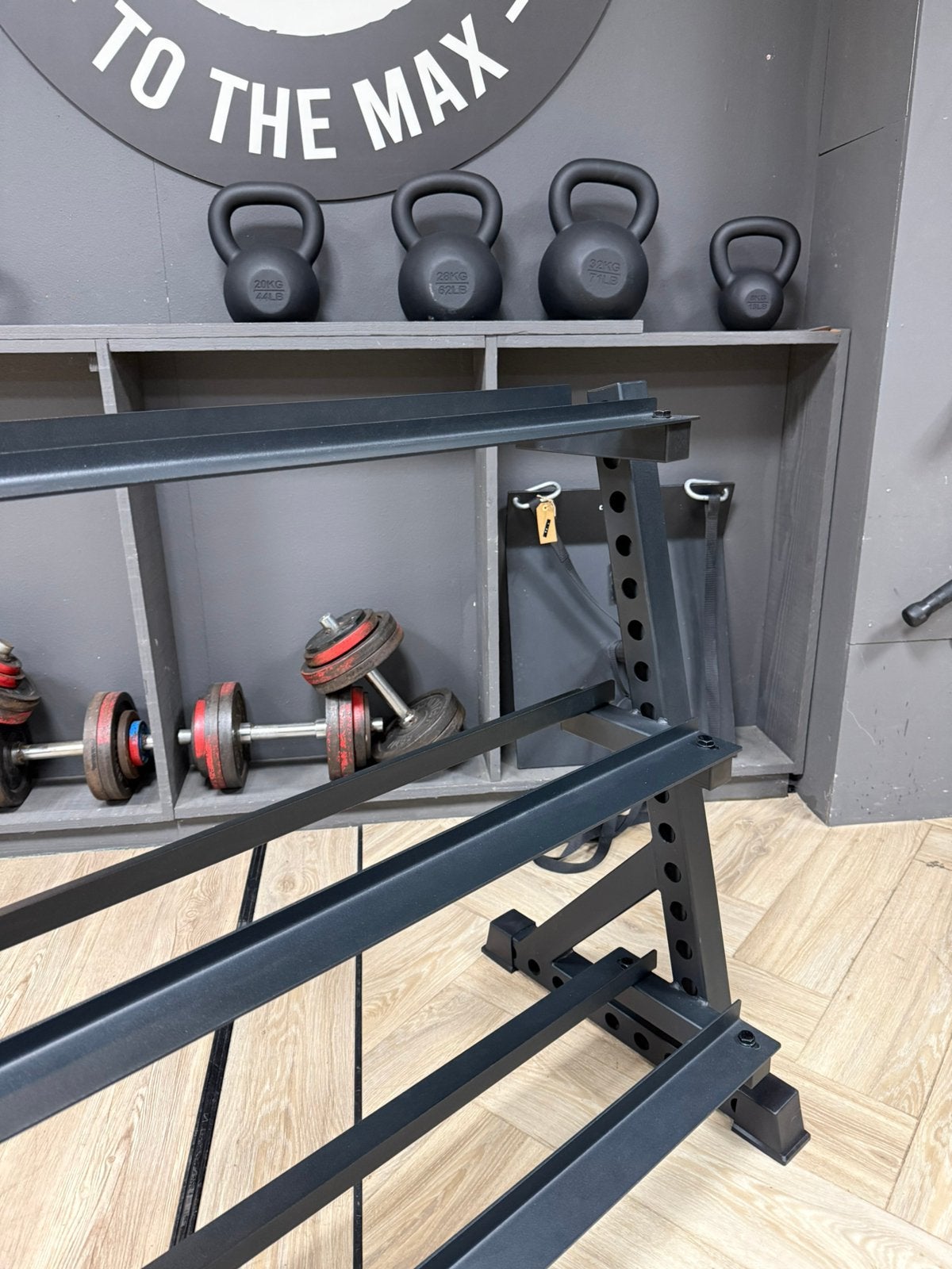 Stoer nieuw To the Max 3 laags dumbell rek/rack 126x90x54 cm, Sport en Fitness, Ophalen, Dumbbell, Nieuw, .