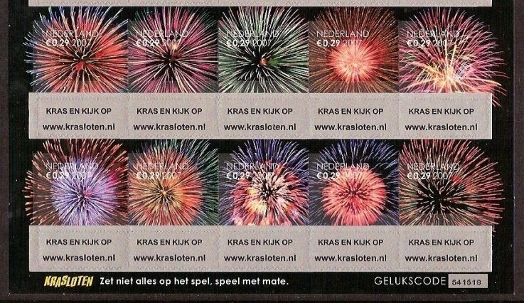 Nederland NVPH nr 2540/9 postfris Decemberzegels 2007, Ophalen of Verzenden, Na 1940, Postfris