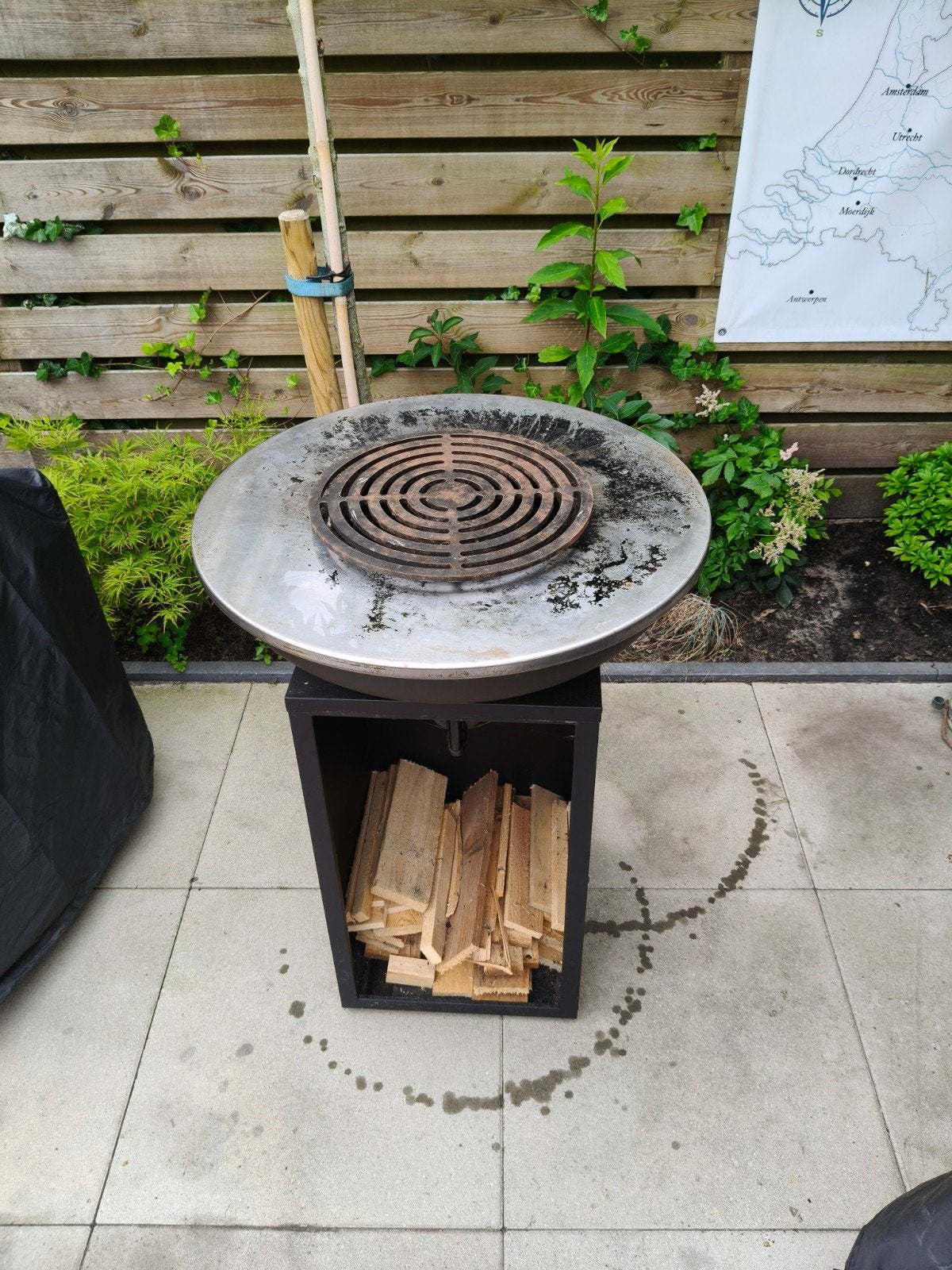Grote Plancha BBQ met Houtopslag en Hoes, Ophalen