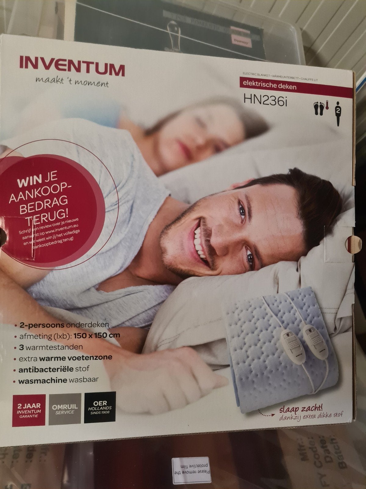 Inventum elektrische deken 150x150 cm - Nieuw, Ophalen, Nieuw