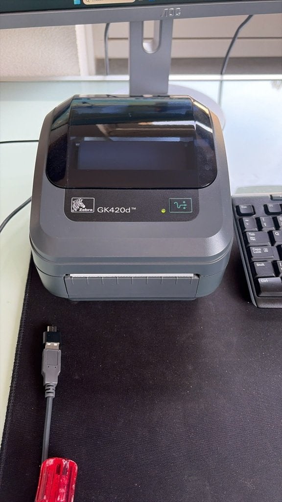 Zebra GK420d labelprinter + 5 rollen verzendlabels, werkt, Computers en Software, Printers, Zwart-en-wit printen, Printer, Ophalen of Verzenden