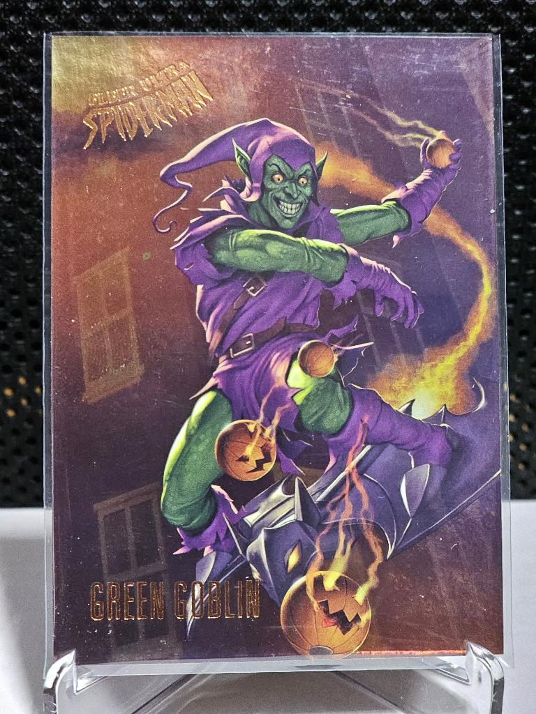 2017 Fleer Ultra Spider-man Base Foil Card #96 Green Goblin, Verzenden, Nieuw, Plaatje