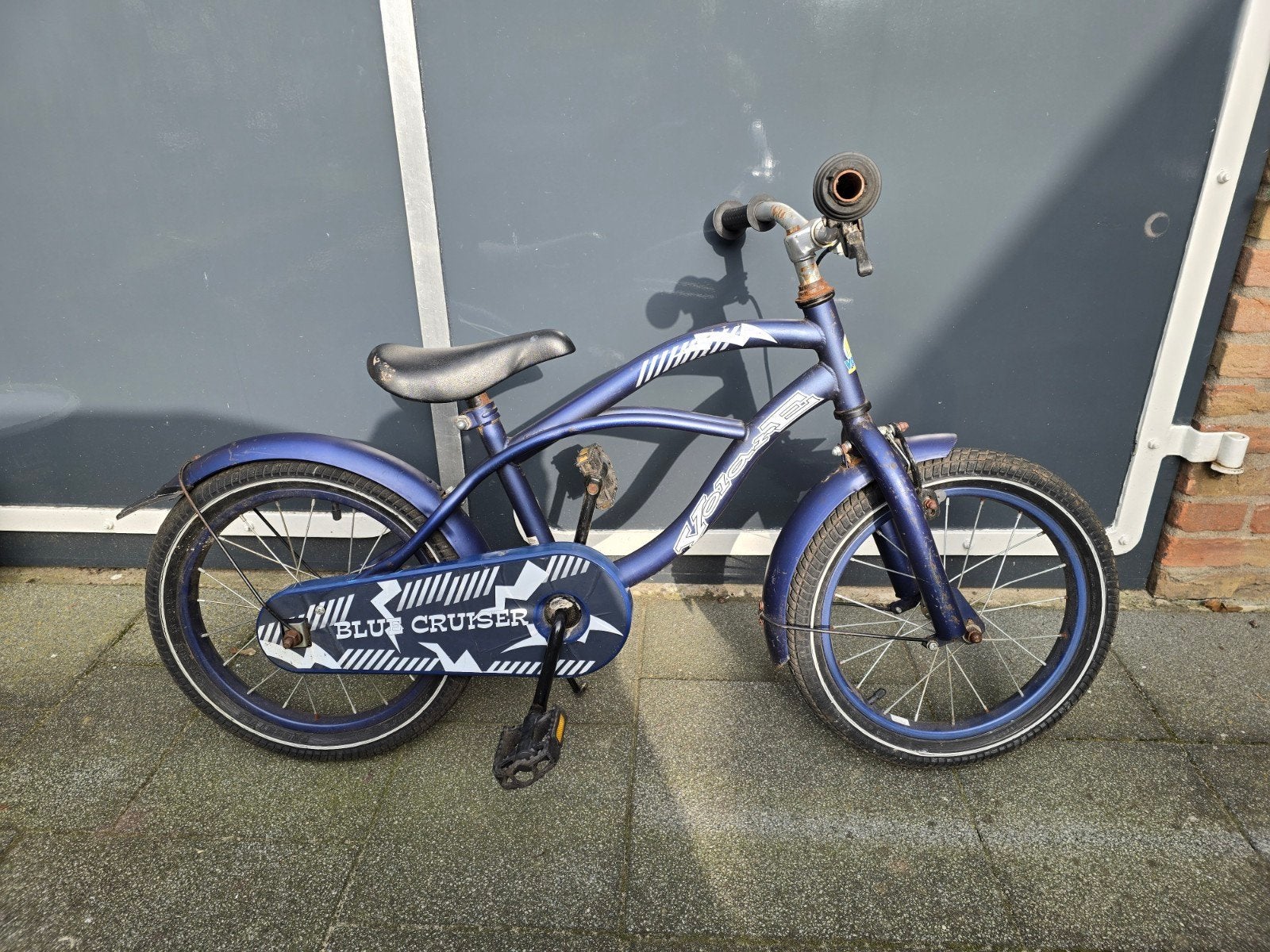 Volare Blue Cruiser kinderfiets 16 inch fiets blauw, Fietsen en Brommers, Fietsen | Kinderfietsjes, Ophalen, Terugtraprem, Gebruikt