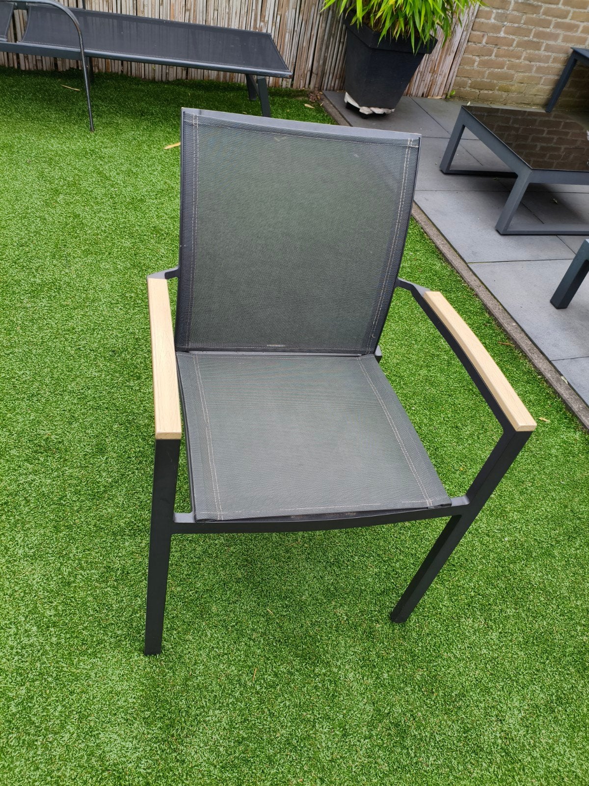 set van 2 textileen stapelstoelen van Sensa, tafel optioneel, Ophalen, Zo goed als nieuw, Textileen, Stapelbaar