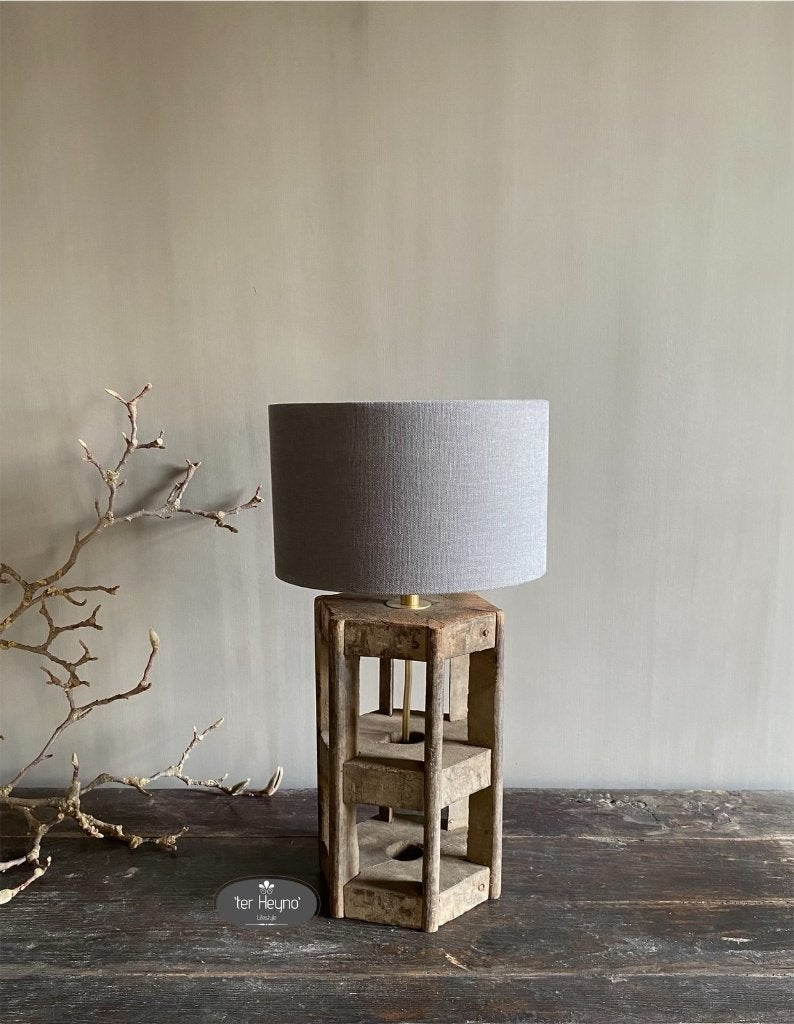 Houten Cotton Mill lamp Aura Peeperkorn stoer sober wonen, Overige merken, 32 cm, Verzenden, Nieuw