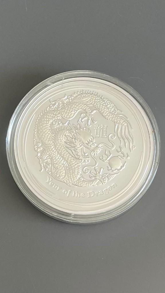 Kilo munt zilver Lunar draak 2012, Verzenden, Zilver