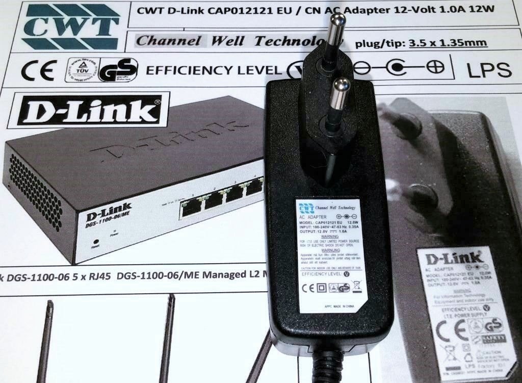 CWT CAP012121 12V 1A Adapter D-Link Uniden Bearcat BC-180XLT, Ophalen of Verzenden, Zo goed als nieuw