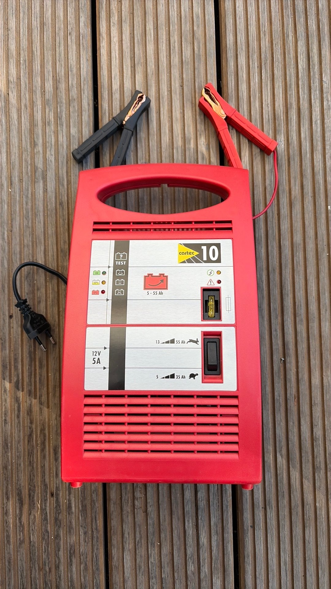 Cartec acculader voor benzine auto 12V 5-55Ah, Auto-onderdelen, Accu's en Toebehoren, Ophalen, Gebruikt