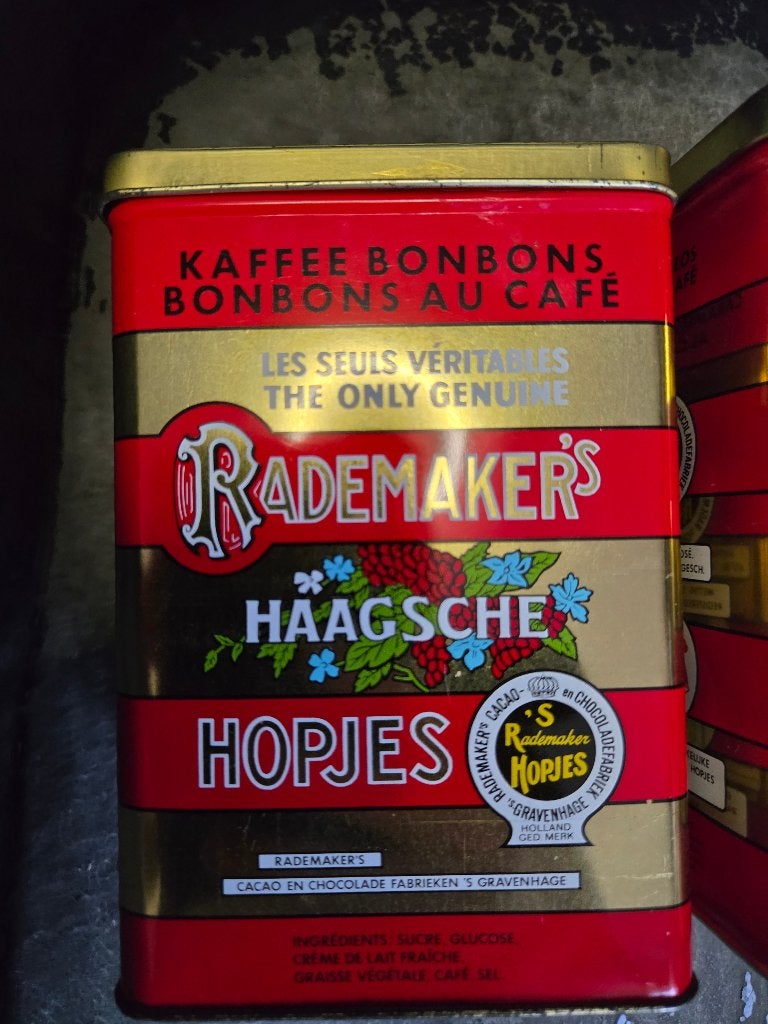 2 vintage blikken van Rademaker's Haagsche Hopjes, Ophalen, Gebruikt, Overige, Overige merken