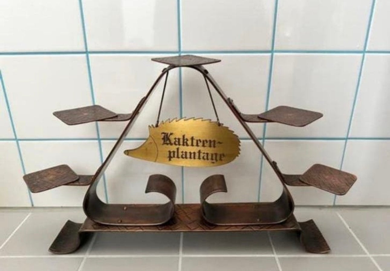 Plantentafel Cactus Plantage Etagère Standaard Koper Messing, Ophalen of Verzenden, Huis en Inrichting