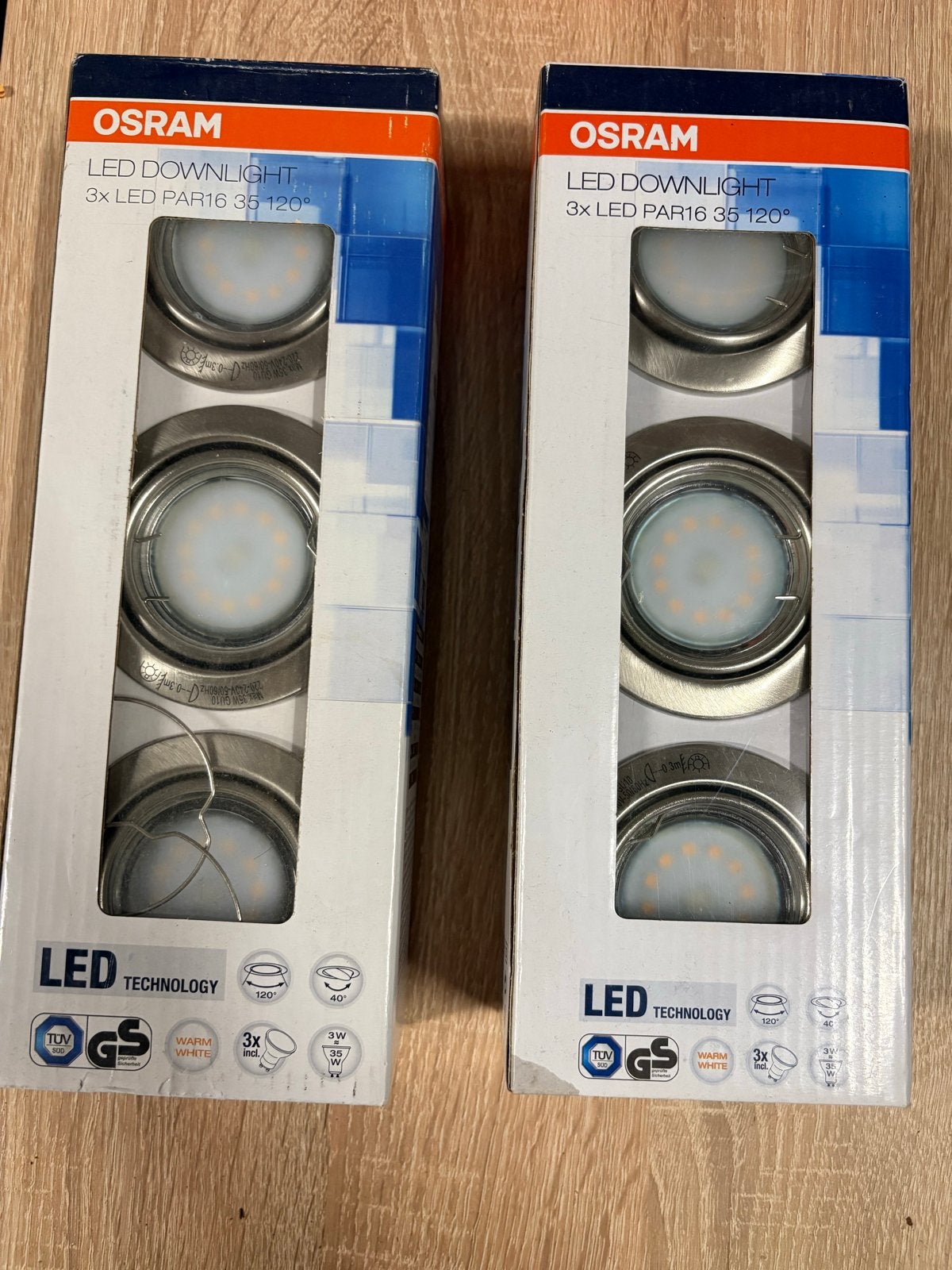 OSRAM LED Downlight Set - 2x3 Warm Witte LED Spots, Nieuw, Ophalen of Verzenden, LED, Geschikt voor plafondmontage