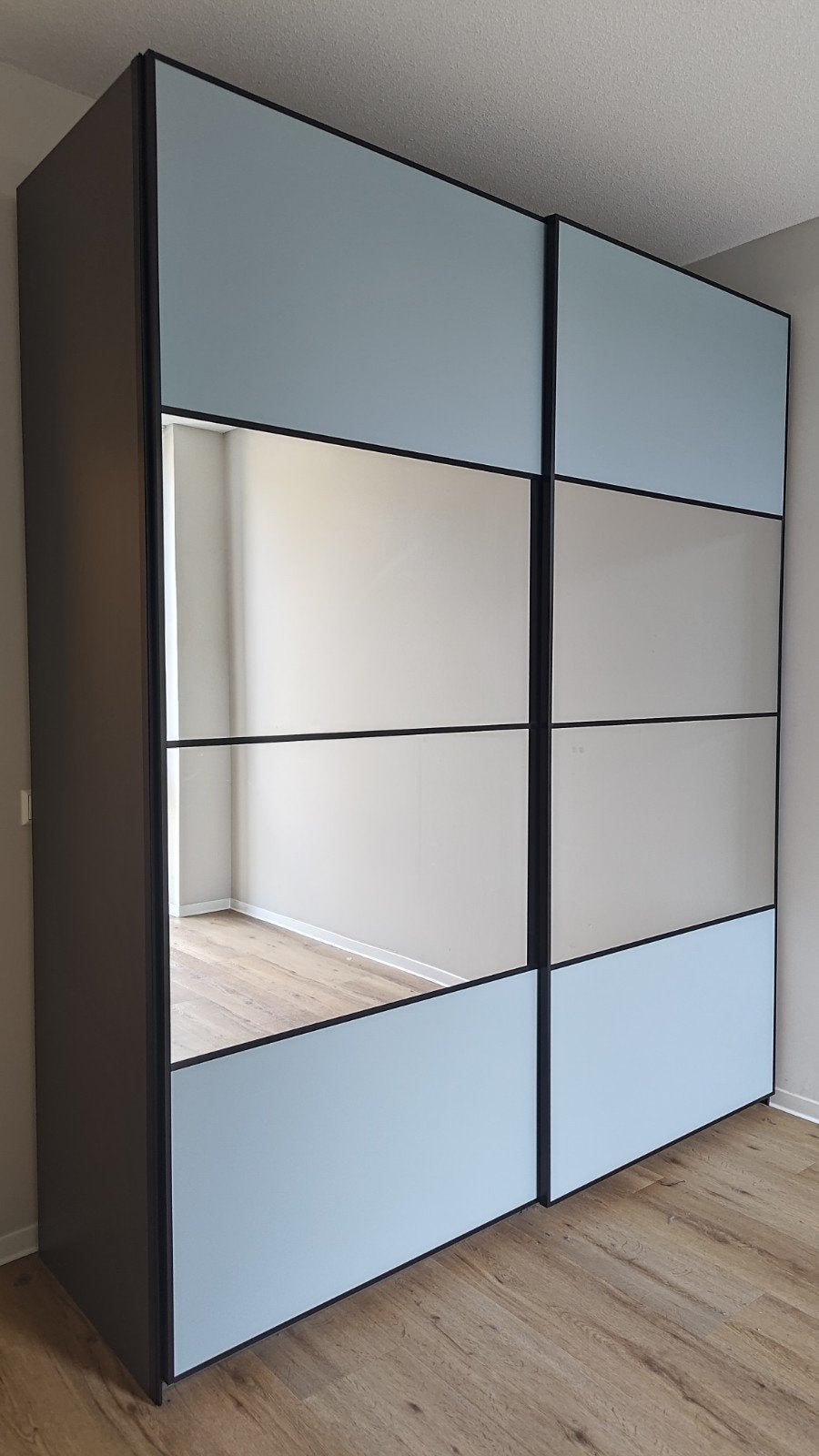 IKEA PAX kledingkast met schuifdeuren en spiegels, Ophalen, Met deur(en), Zo goed als nieuw, 200 cm of meer