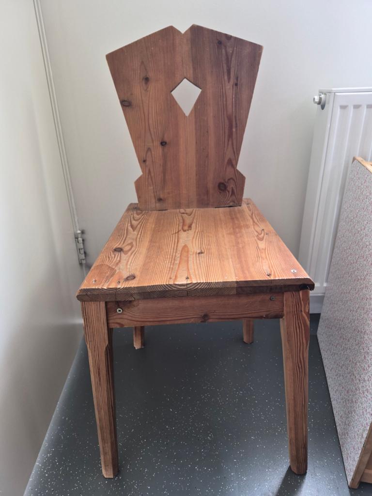 Rustieke houten stoel, Huis en Inrichting, Ophalen, Gebruikt, Bruin, Eén
