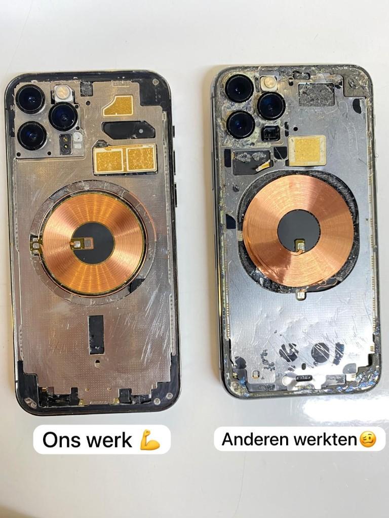 iPhone 11 12 13 Pro 14 15 Pro Max 16 achterkant reparatie, Ophalen of Verzenden, Zo goed als nieuw, Overige typen