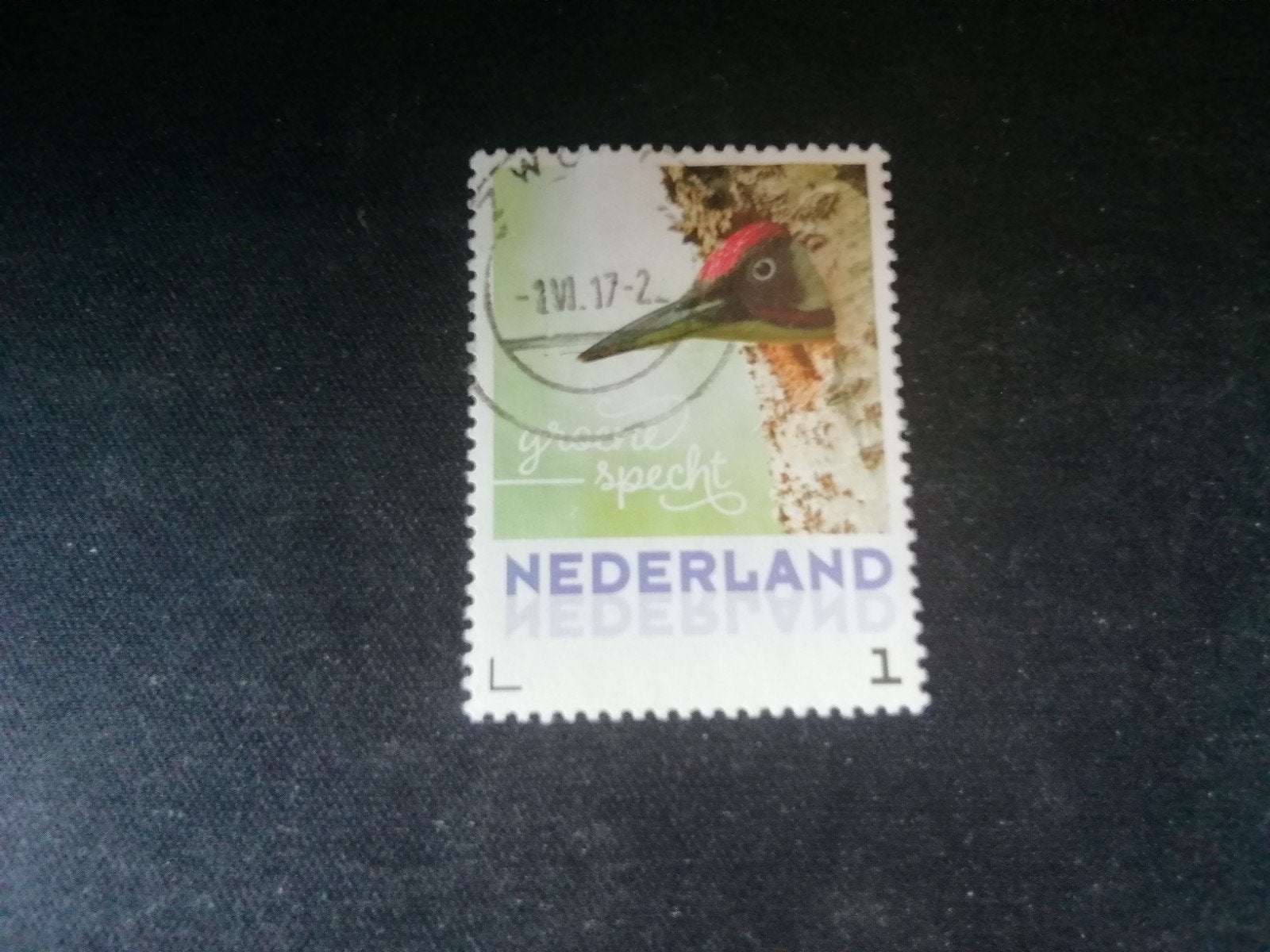 NEDERLAND GROENE SPECHT GESTEMPELD, Ophalen of Verzenden, Na 1940, Gestempeld