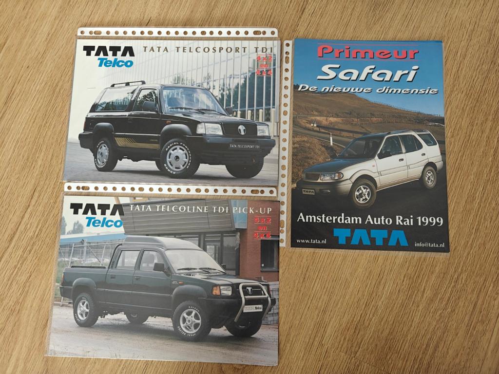 Drie Tata auto folders brochures, Ophalen of Verzenden, Nieuw, Overige merken, Tata