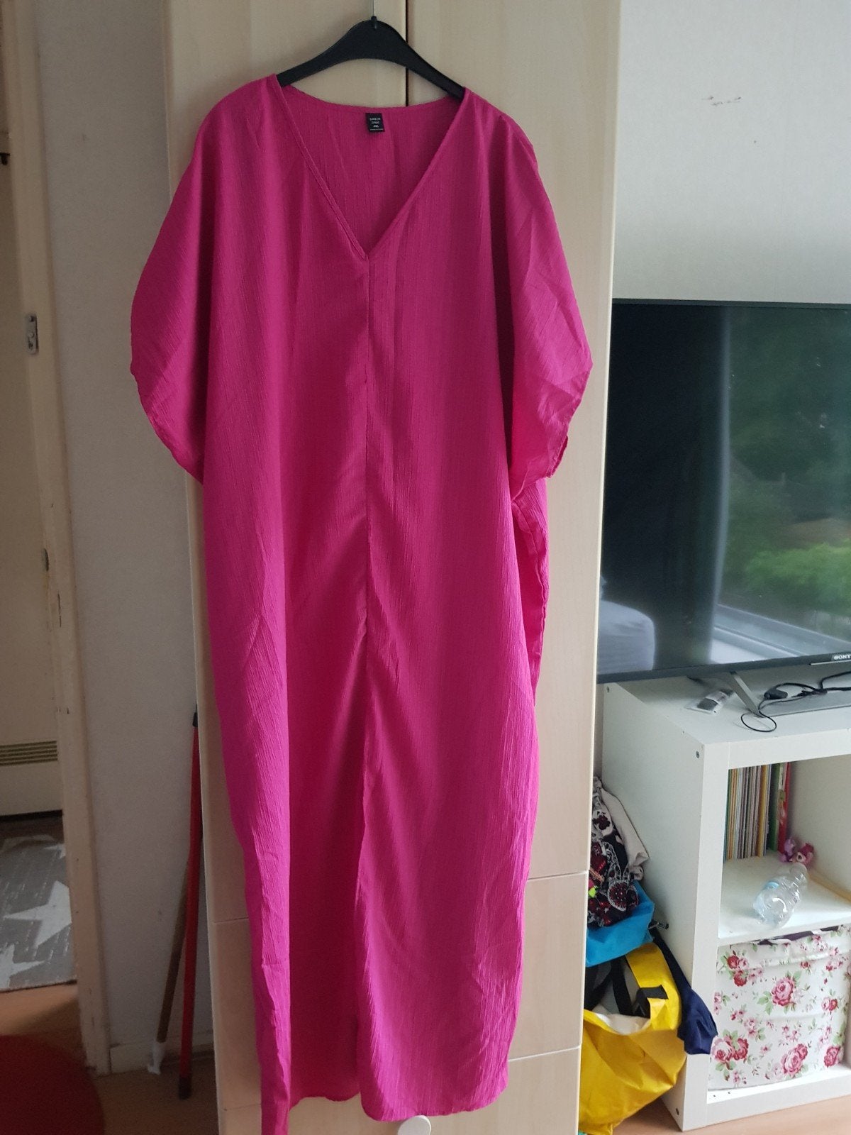 Shein Curve roze kaftan jurk 4XL, Kleding | Dames, Maat 46/48 (XL) of groter, Ophalen of Verzenden, Zo goed als nieuw, Roze