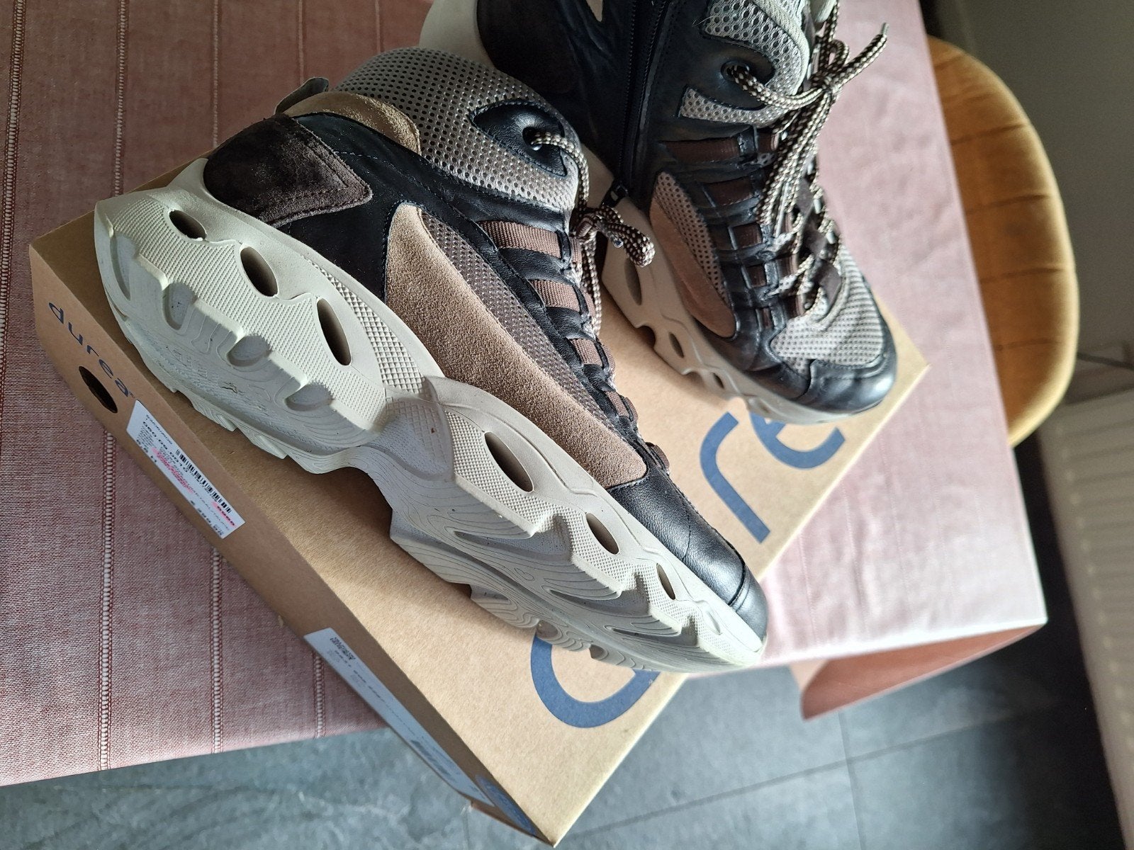 Durea Flow Motion Sneakers Zwart/Metaal/Taupe Maat 6.5H, Durea, Zwart, Nieuw, Ophalen of Verzenden