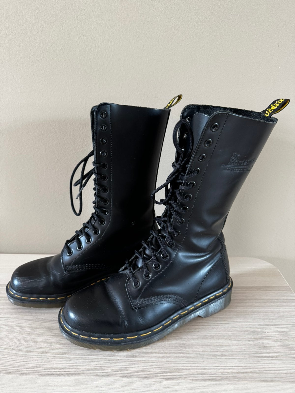 Dr Martens 1914 long boots - made in england / size 5 / 38, Hoge laarzen, Zwart, Ophalen of Verzenden, Gedragen
