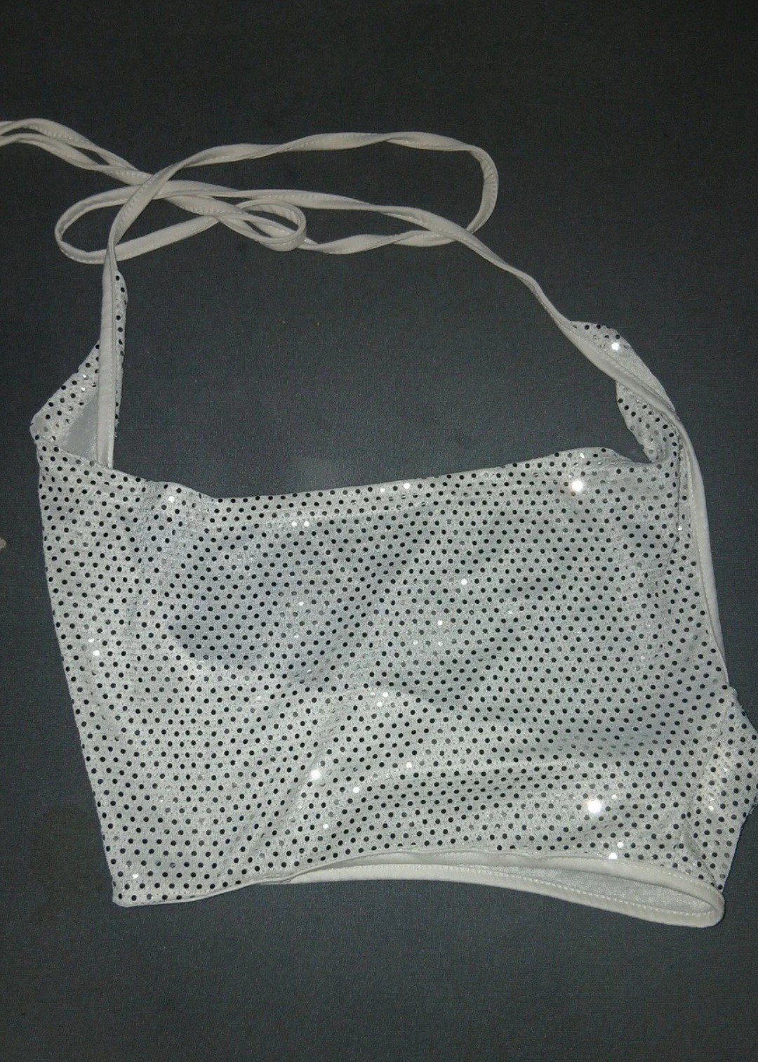 Witte glitter haltertop, Kleding | Dames, Tops, Ophalen, Wit, Onbekend, Zo goed als nieuw
