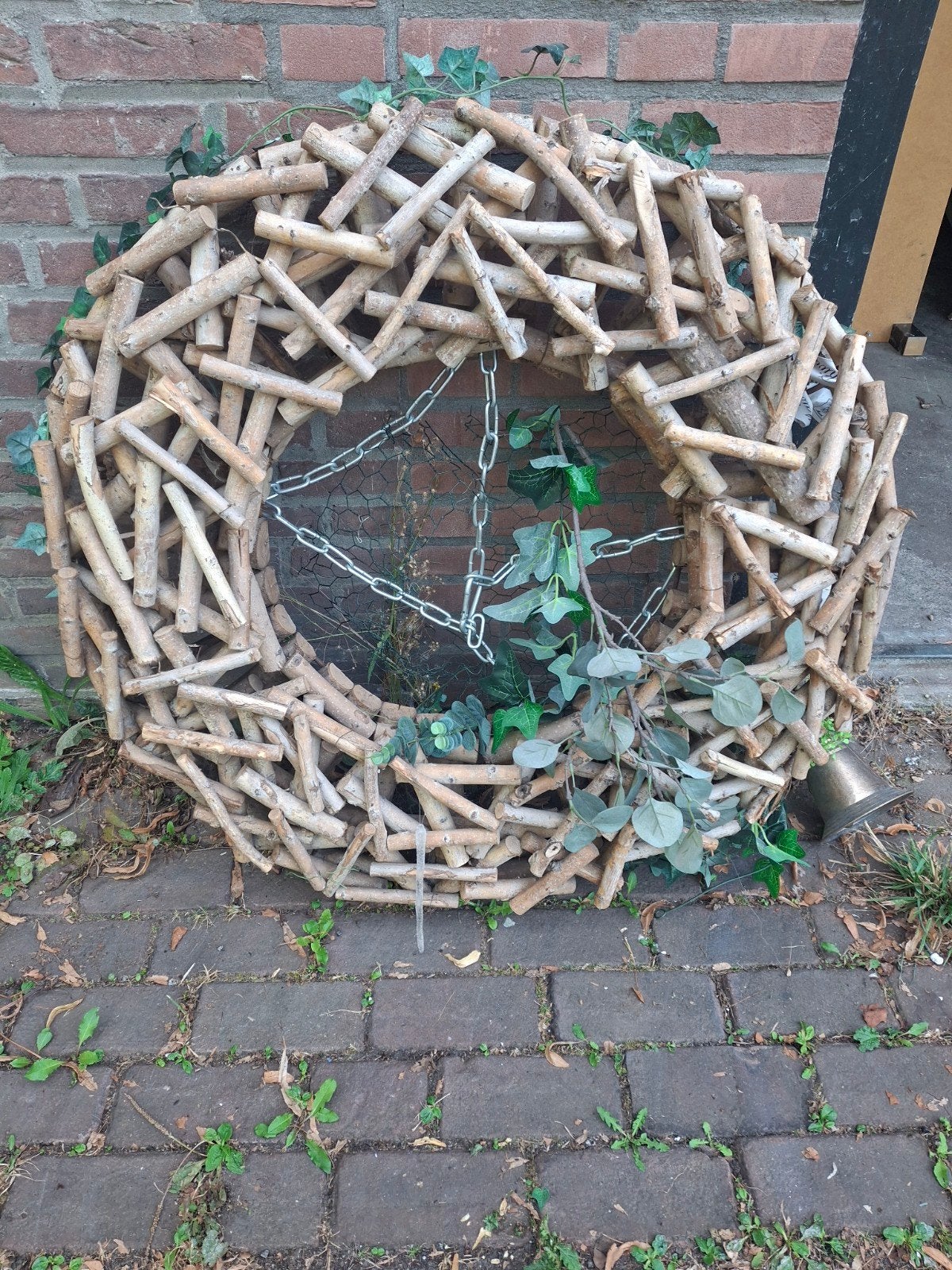 grote houten krans, Huis en Inrichting, Woonaccessoires | Kransen, Ophalen