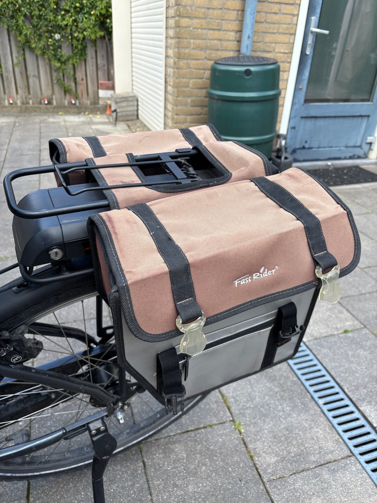 FastRider Fietstassen - Bruin/Grijs, Gebruikt, Fietsen en Brommers, Fietsaccessoires | Fietstassen, Ophalen of Verzenden, Gebruikt