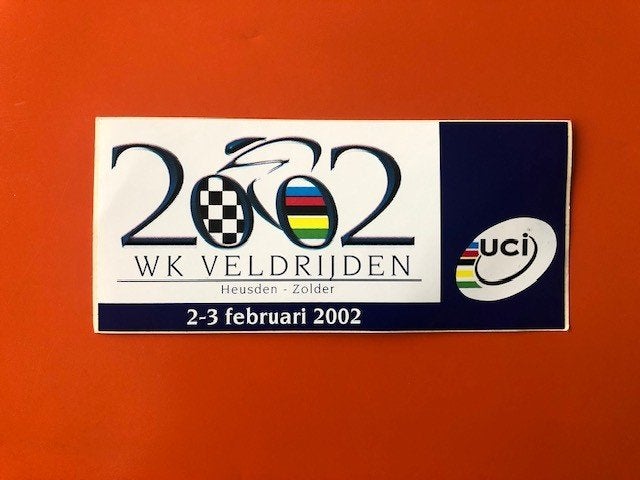 Sticker UCI WK Veldrijden Heusden - Zolder 2002, Ophalen of Verzenden, Zo goed als nieuw, Sport