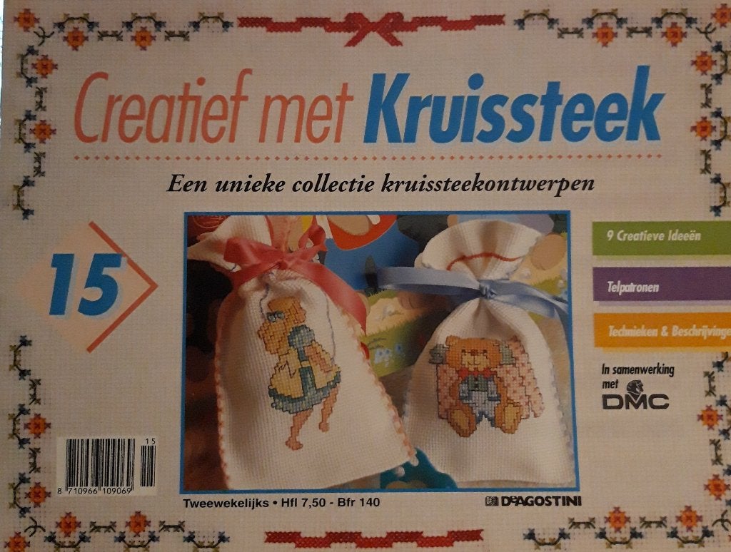 Creatief met Kruissteek 15 met patroonbladen - zgan, Ophalen of Verzenden, Zo goed als nieuw, Borduren en Naaien