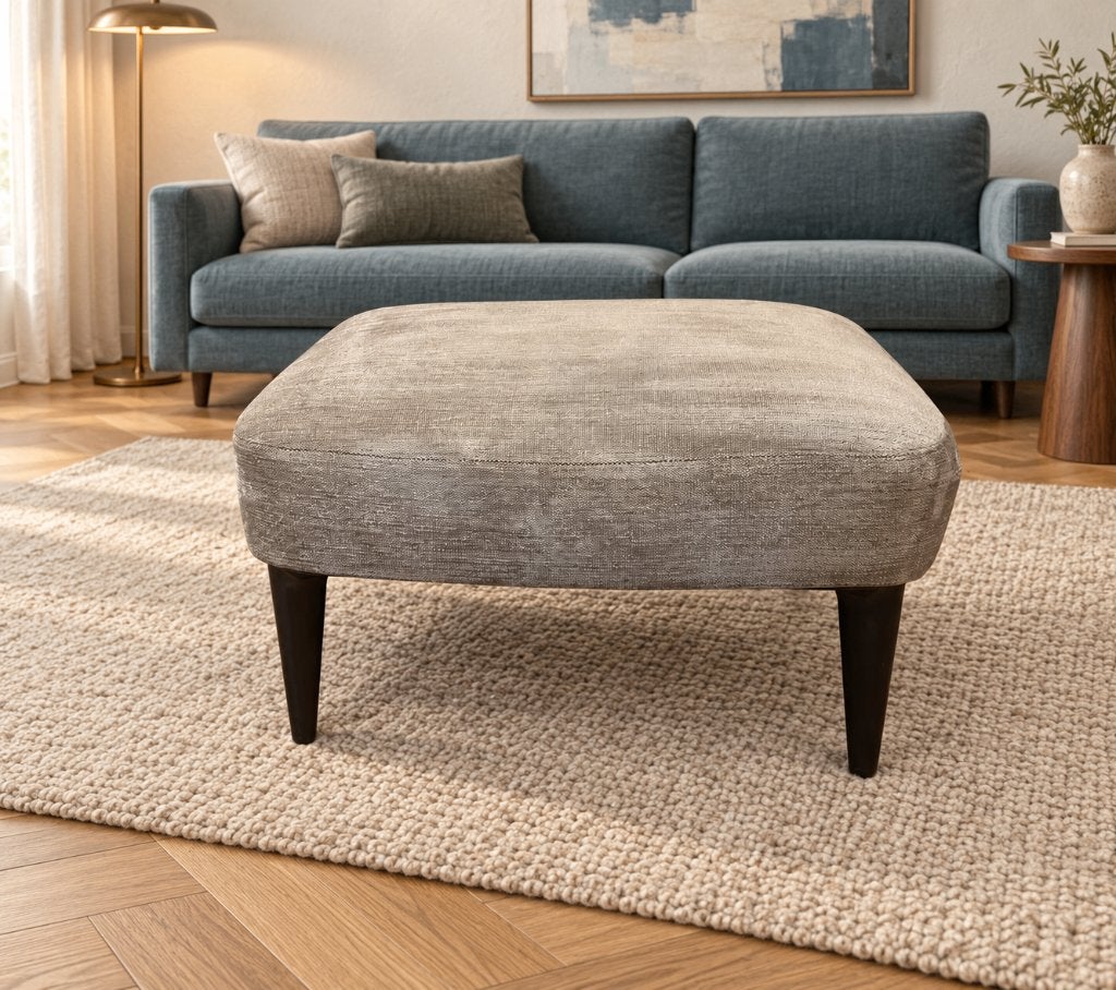 NIEUWSTAAT Minotti Aston Hocker + GARANTIE | NP €1.750, Design Hocker Voetenbank Poef Minotti, Minotti, Minder dan 50 cm, Stof