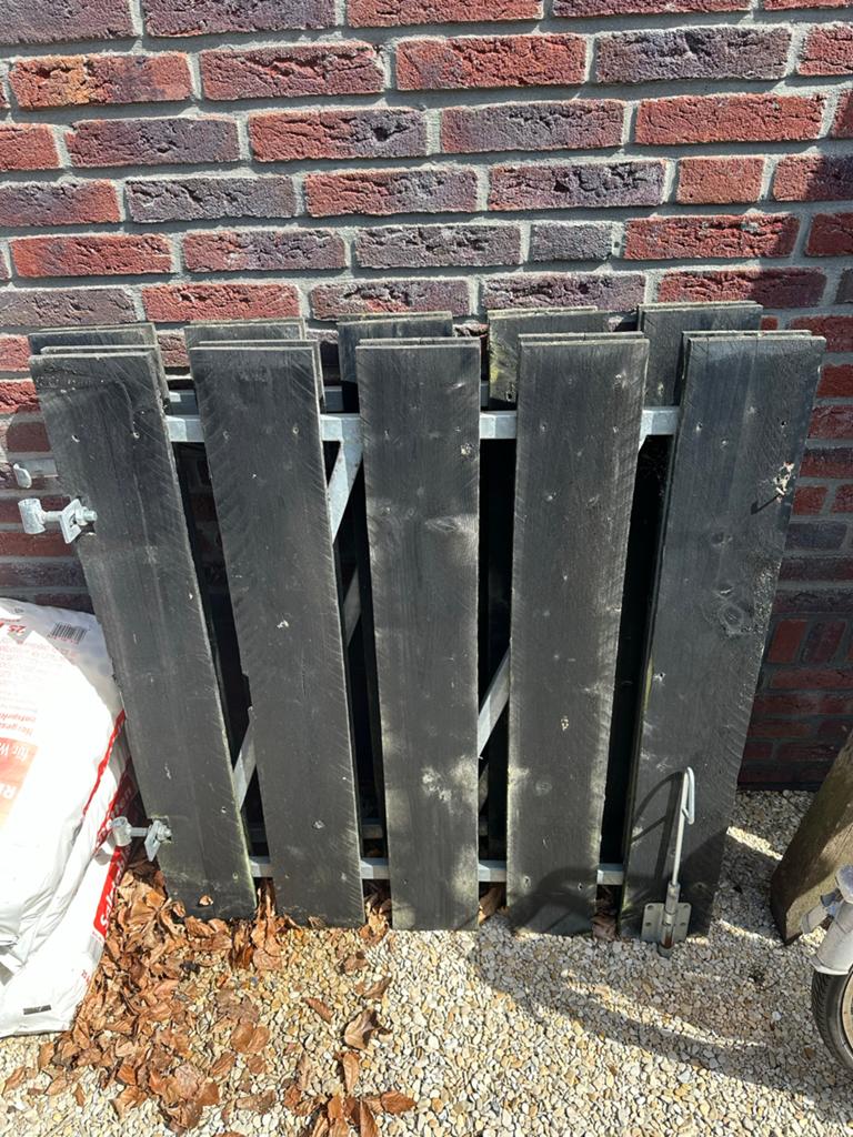 Tuinhekken en poorten - Klein hek en grote poort, Tuin en Terras, Ophalen, Met poort, Gebruikt, Tuinhek