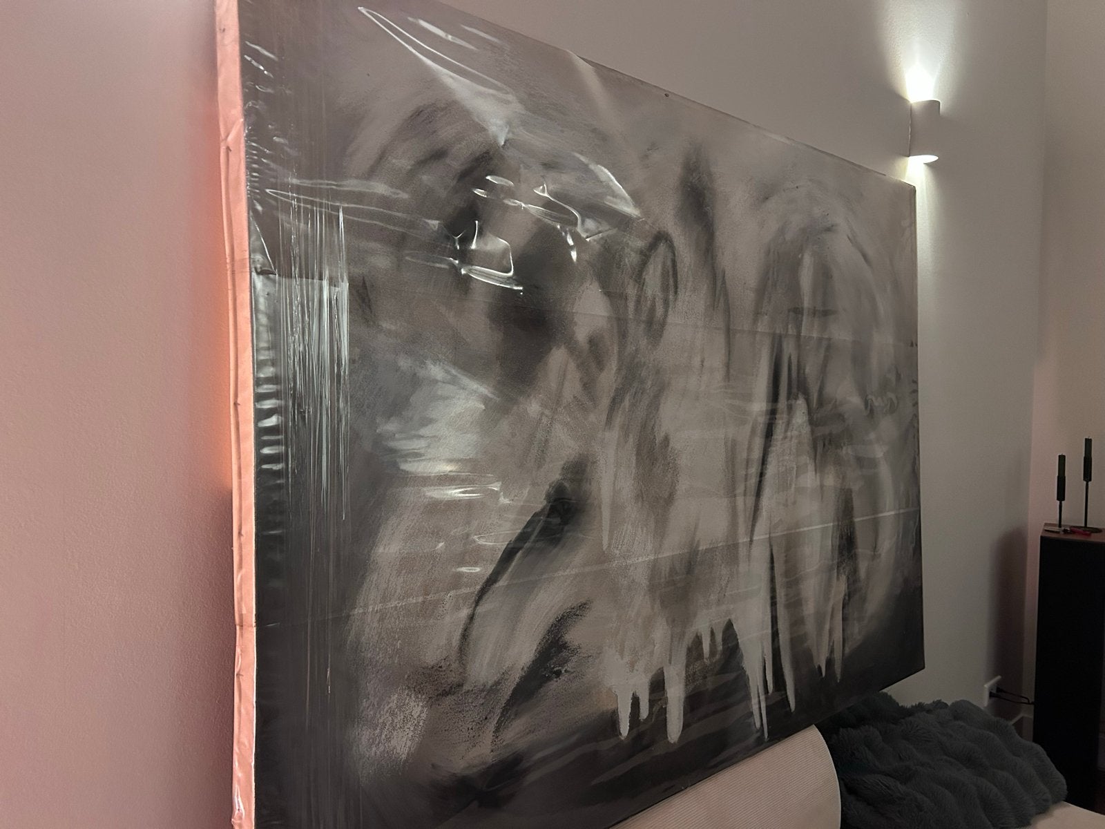 Groot abstract schilderij van Yoz - jaren '80 190x130, Ophalen