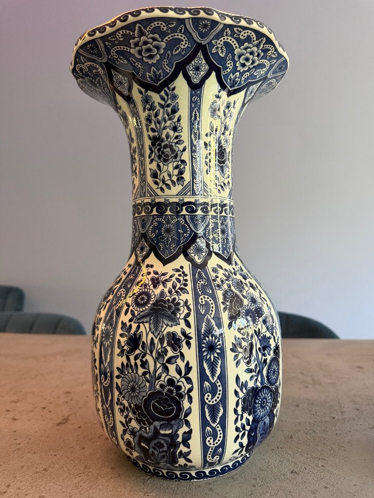Boch Belgium Delfts Trompetvaas – Delftsblauw Decor – 35 cm, Ophalen of Verzenden