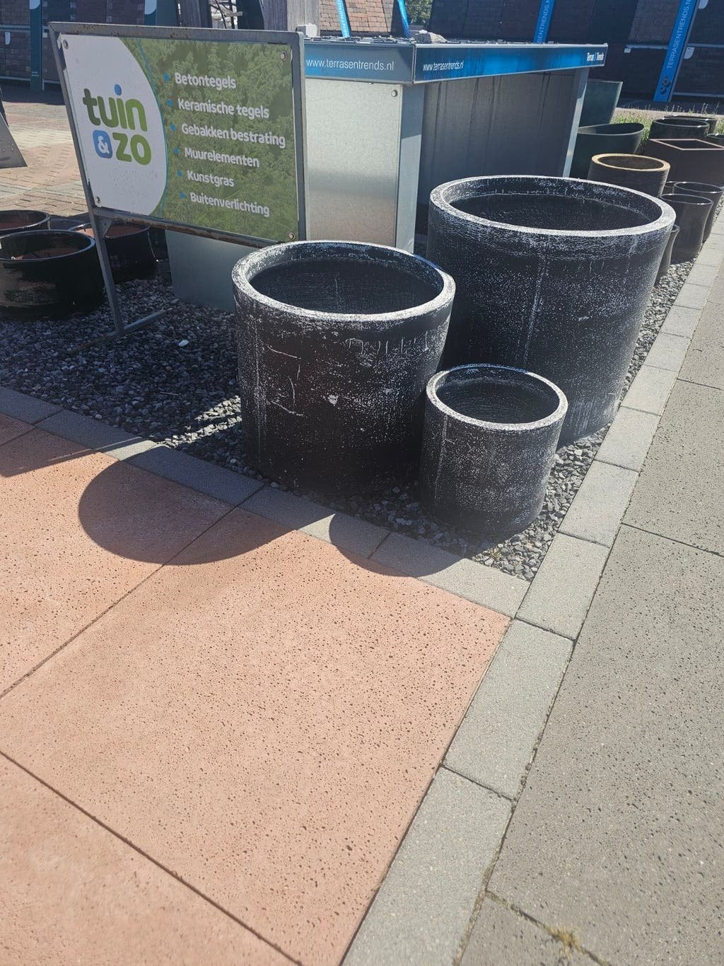 ✅Opruiming✅Bloempotten set van 3., Ophalen, Gebruikt, 40 cm of meer, Rond