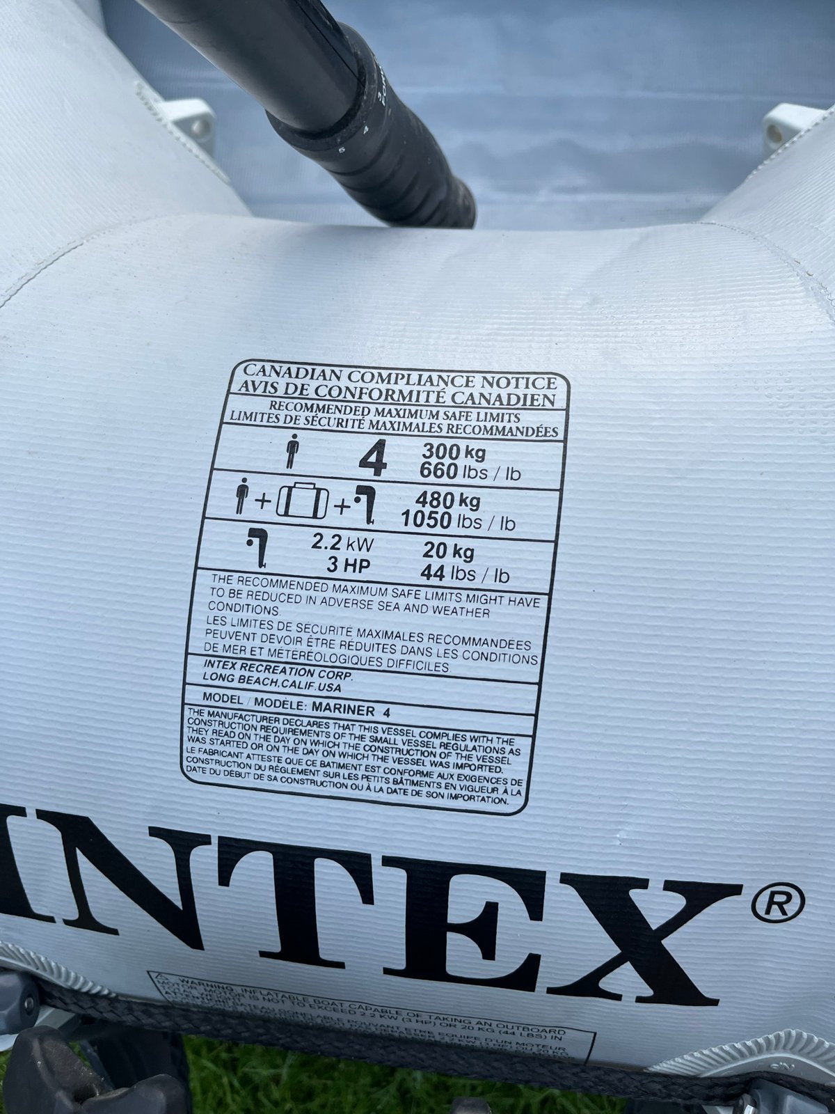 Intex Mariner 4 opblaasboot met Yamaha E-Drive M12 motor, PVC, Elektrisch, Buitenboordmotor, Ophalen
