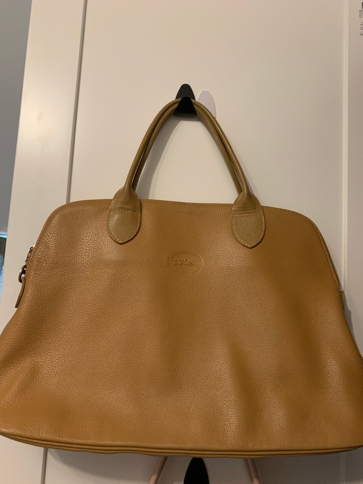 AuthenticVintage Longchamp handtas - Medium formaat, Ophalen, Gebruikt, Bruin, Handtas
