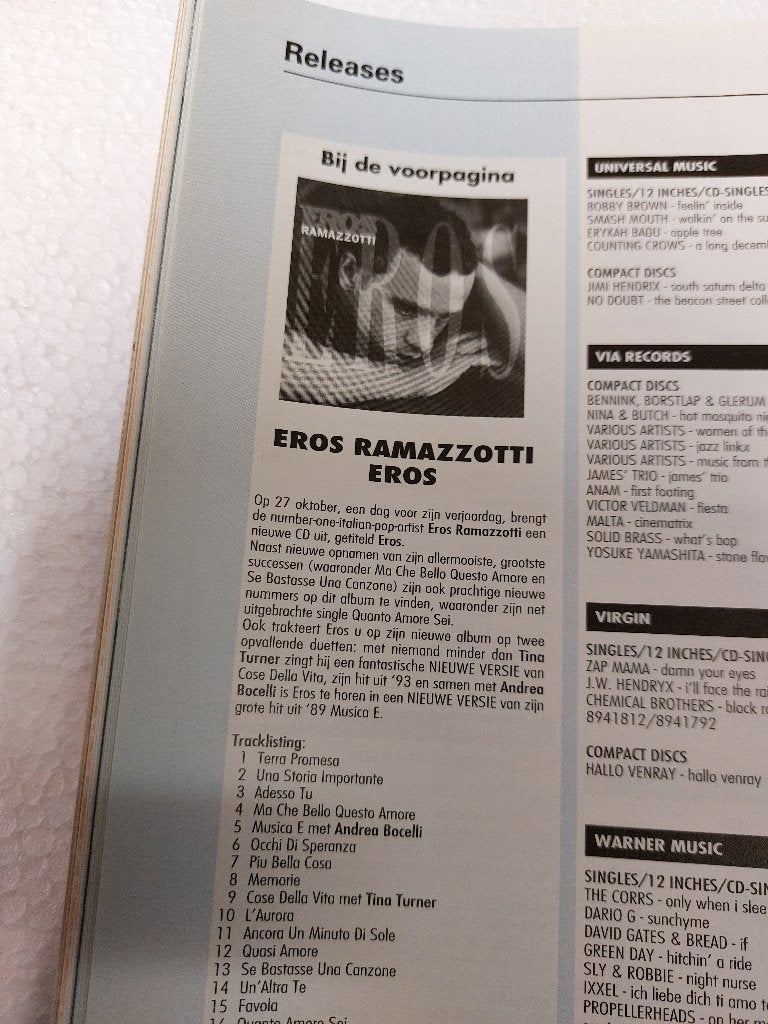 Eros Ramazzotti PROMO MAGAZINE 1997 André Hazes MBI, MBI, Ophalen of Verzenden, NvT, Boek, Tijdschrift of Artikel