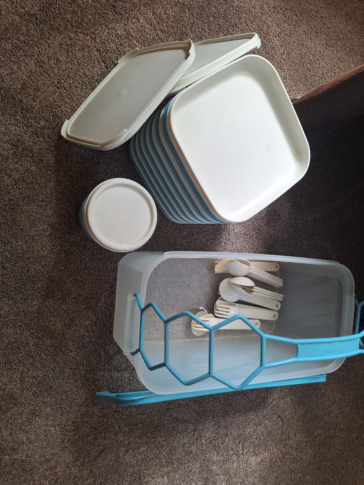 Tupperware Picknickset met Bestek en Bekers, Ophalen of Verzenden
