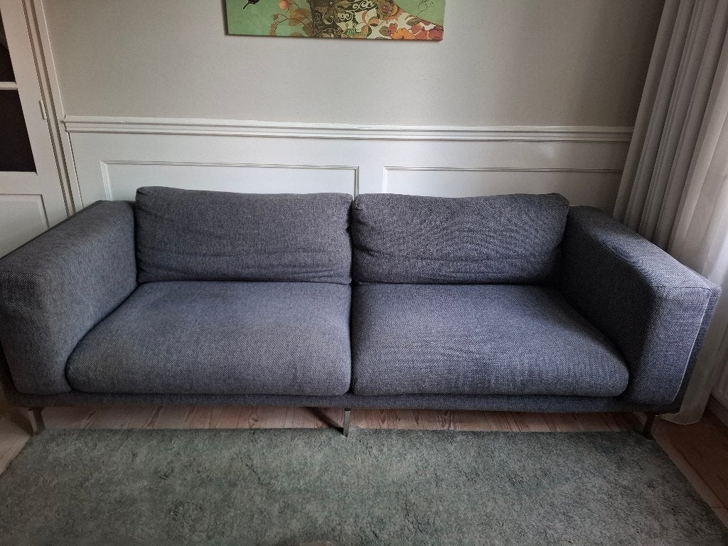 Donkergrijze bank - afneembare en wasbare bekleding, Ophalen, Gebruikt, Driepersoons, 75 tot 100 cm