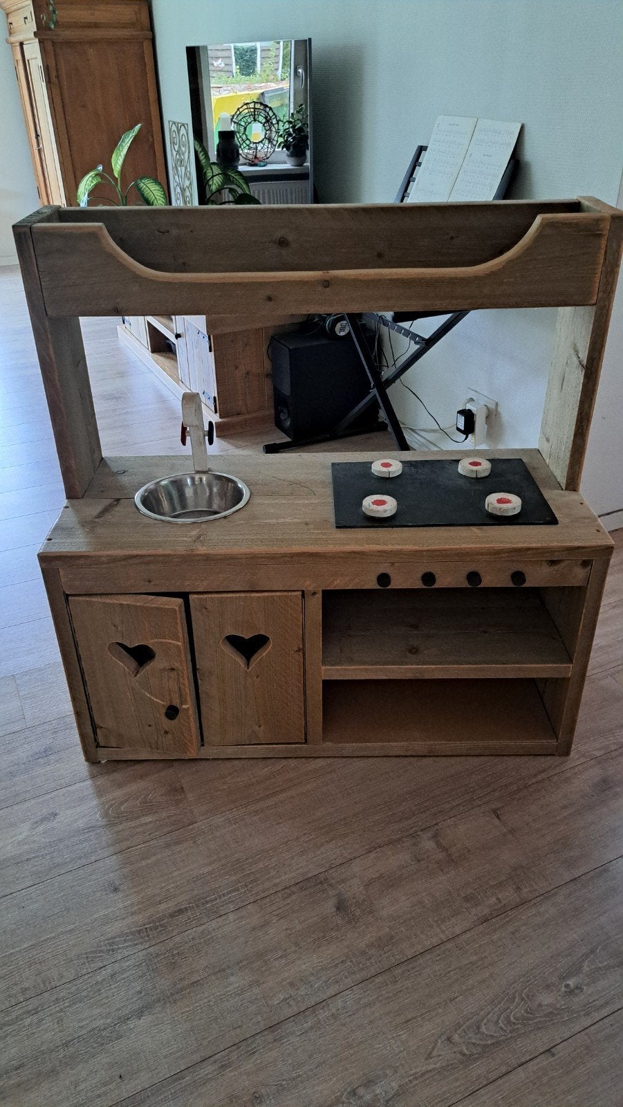Speelkeukentje van steigerhout, Ophalen, Gebruikt, Hout, Speelkeuken
